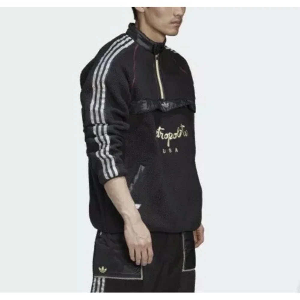 Adidas Metropolitan‎ Colab HD Sz L Large Black Yellow Skate Sk8 Pullover $150